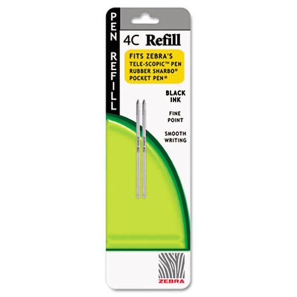 Zebra Pen Zebra 85612 Refill for 4C Pocket Pen  Fine  Black Ink  2-Pack 85612